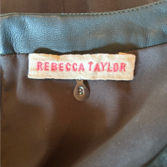 Rebecca Taylor Dress with Leather Mesh Sleeves, size 8 - Picture 2 of 8